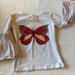 Persnickety top with butterfly